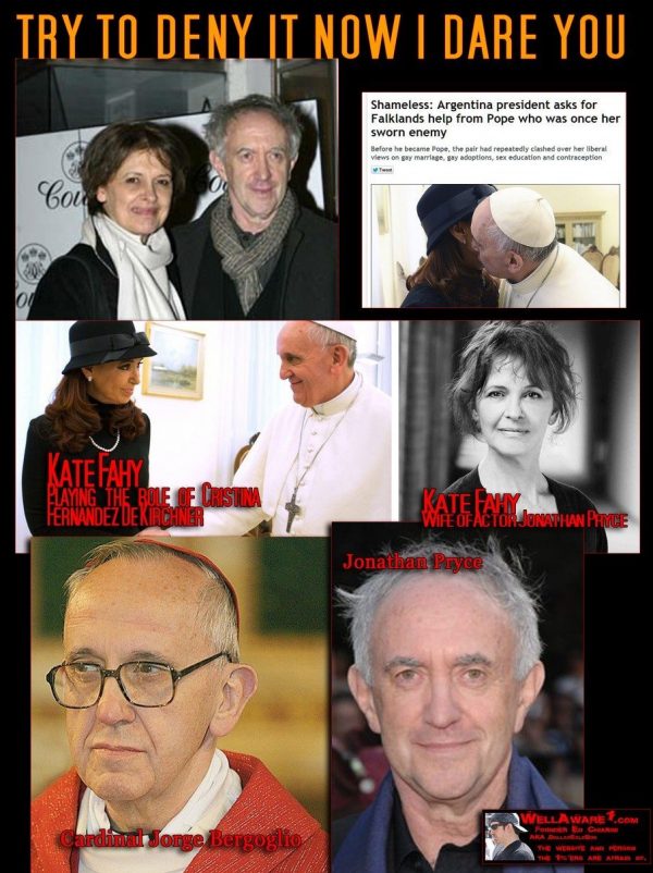 Johnathan Pryce and his spouse we see playing roles side by side as the pope and Kate Fahy