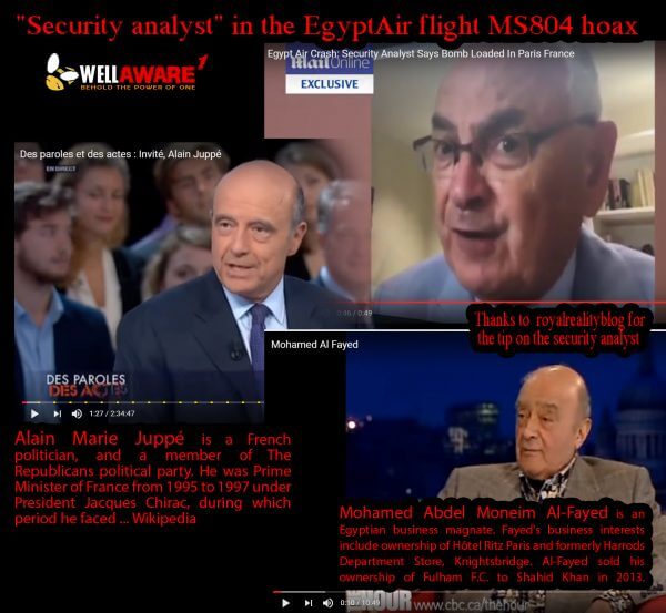  Al-Fayed, Juppe, MS804 hoax. 